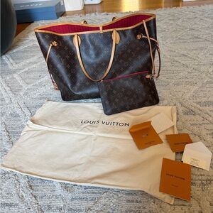 Louis Vuitton Monogram Neverfull with Red Interior/accents GM